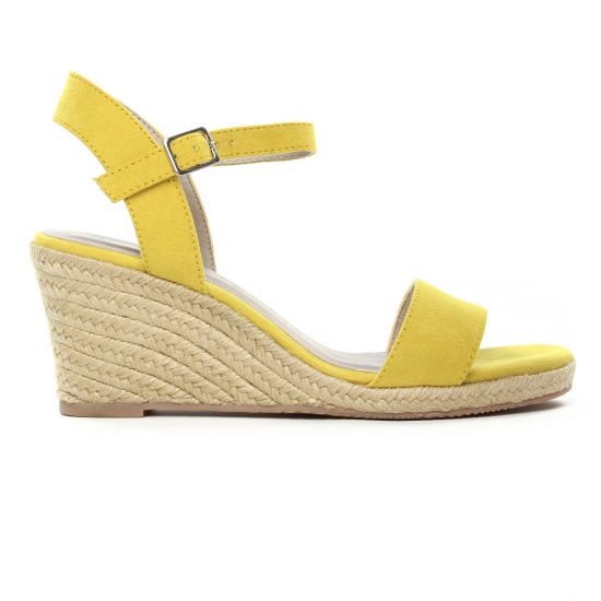 espadrilles compensées jaune mode femme printemps été - Photo Produit 2
