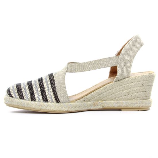 espadrilles compensées noir mode femme printemps été - Photo Produit 3