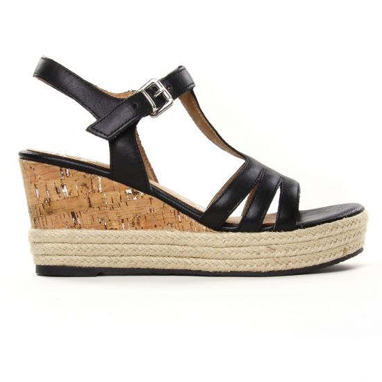 espadrilles compensées noir mode femme printemps été - Photo Produit 2