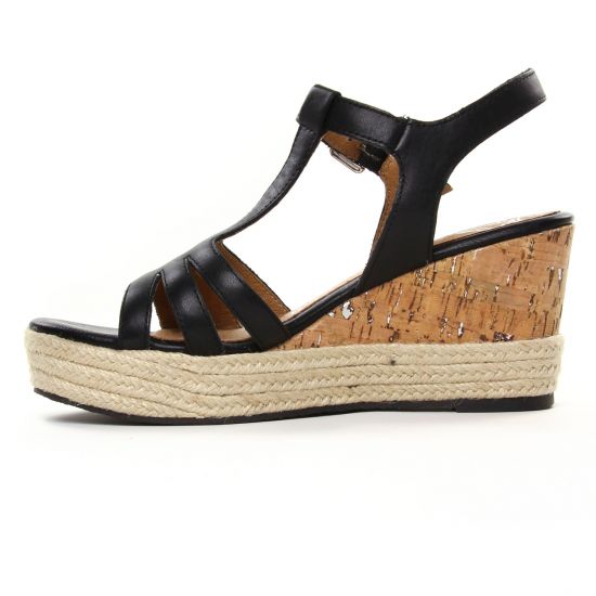 espadrilles compensées noir mode femme printemps été - Photo Produit 3