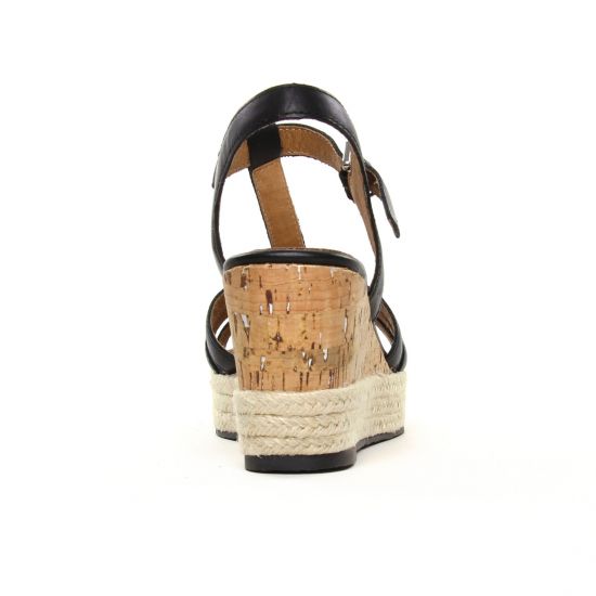 espadrilles compensées noir mode femme printemps été - Photo Produit 7