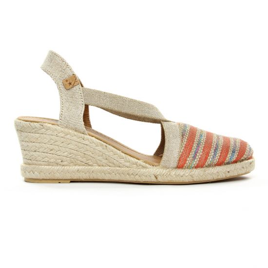 espadrilles compensées orange mode femme printemps été - Photo Produit 2