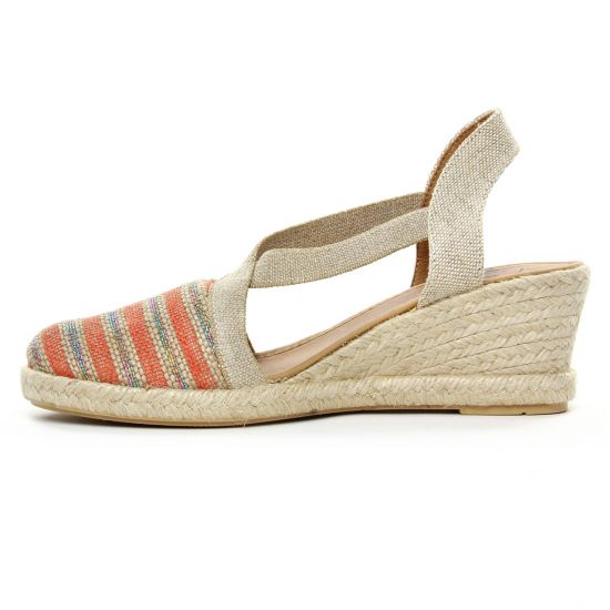 espadrilles compensées orange mode femme printemps été - Photo Produit 3