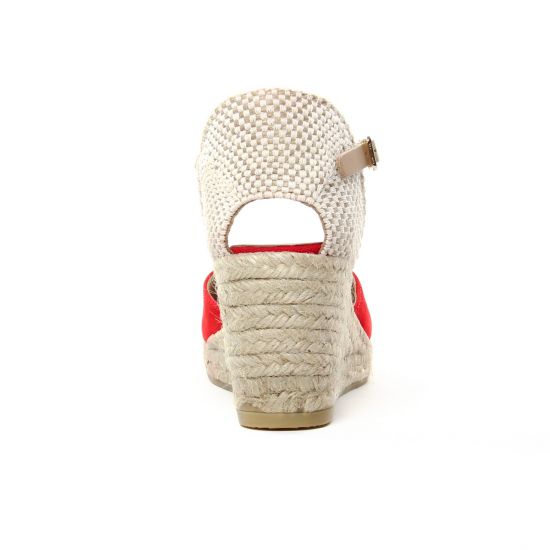 espadrilles compensées rouge mode femme printemps été - Photo Produit 7