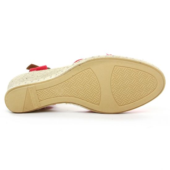 espadrilles compensées rouge mode femme printemps été - Photo Produit 5