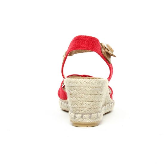 espadrilles compensées rouge mode femme printemps été - Photo Produit 7