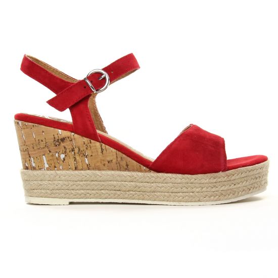 espadrilles compensées rouge mode femme printemps été - Photo Produit 2