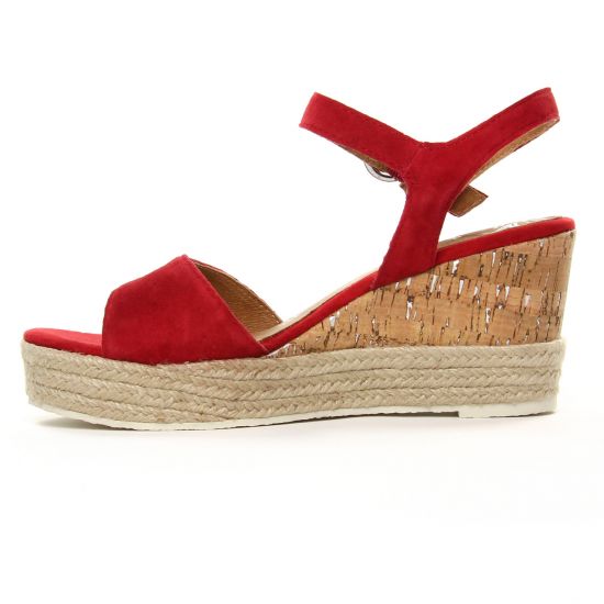 espadrilles compensées rouge mode femme printemps été - Photo Produit 3
