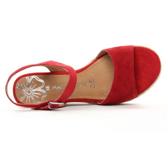 espadrilles compensées rouge mode femme printemps été - Photo Produit 4