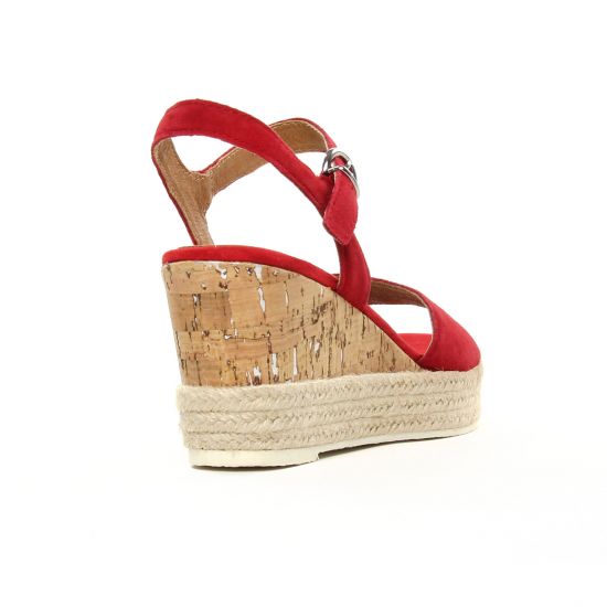 espadrilles compensées rouge mode femme printemps été - Photo Produit 7
