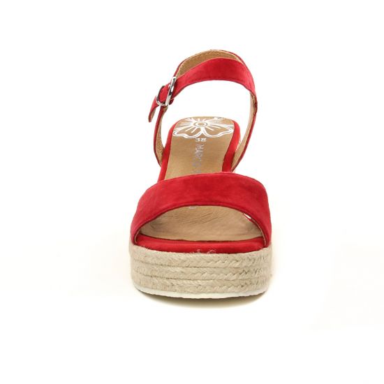 espadrilles compensées rouge mode femme printemps été - Photo Produit 6