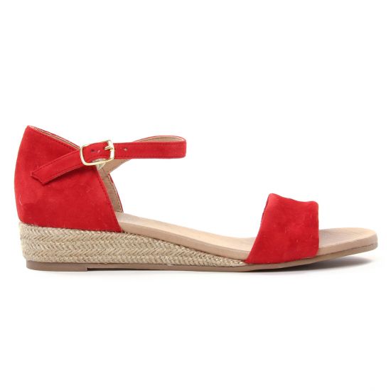 espadrilles compensées rouge mode femme printemps été - Photo Produit 2