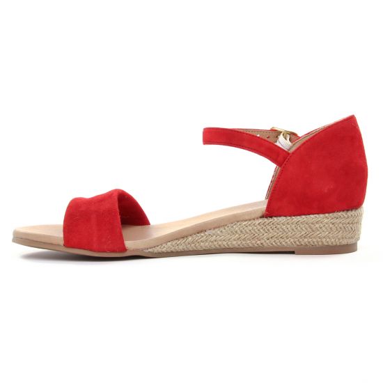 espadrilles compensées rouge mode femme printemps été - Photo Produit 3