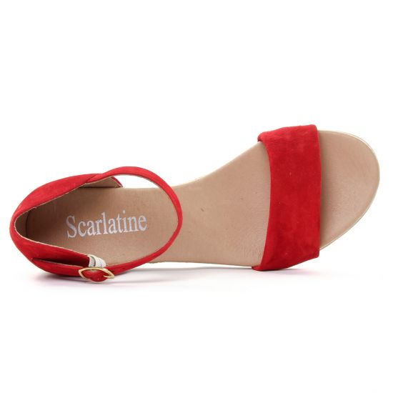 espadrilles compensées rouge mode femme printemps été - Photo Produit 4