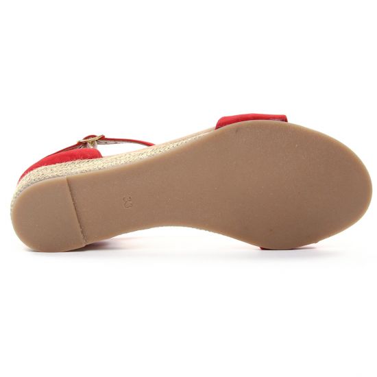 espadrilles compensées rouge mode femme printemps été - Photo Produit 5