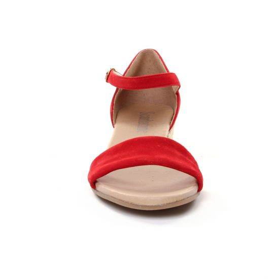 espadrilles compensées rouge mode femme printemps été - Photo Produit 6