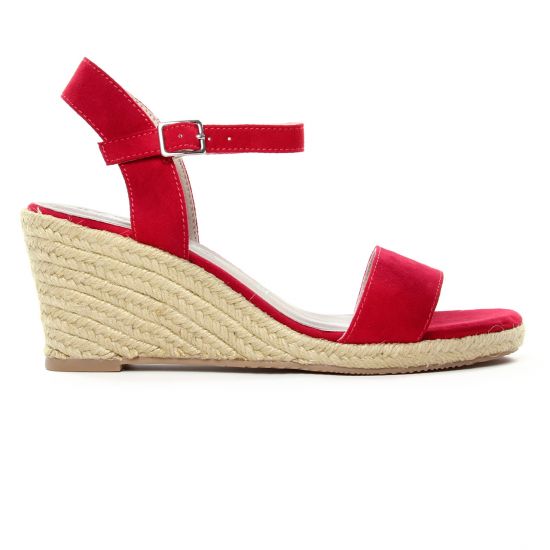 espadrilles compensées rouge mode femme printemps été - Photo Produit 2