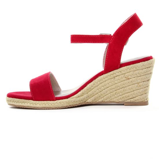 espadrilles compensées rouge mode femme printemps été - Photo Produit 3