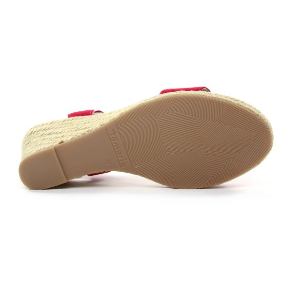espadrilles compensées rouge mode femme printemps été - Photo Produit 5