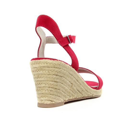 espadrilles compensées rouge mode femme printemps été - Photo Produit 7
