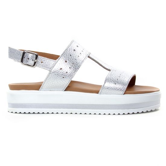sandales compensées gris argent mode femme printemps été - Photo Produit 2