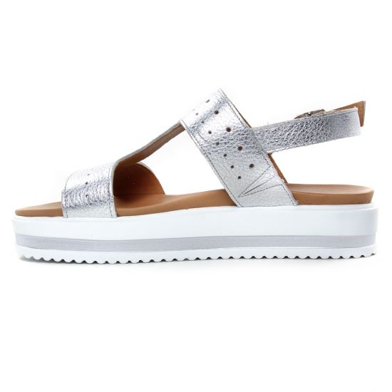 sandales compensées gris argent mode femme printemps été - Photo Produit 3