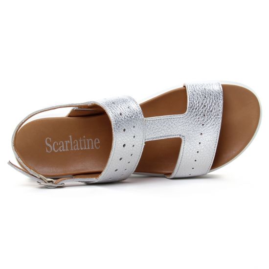 sandales compensées gris argent mode femme printemps été - Photo Produit 4