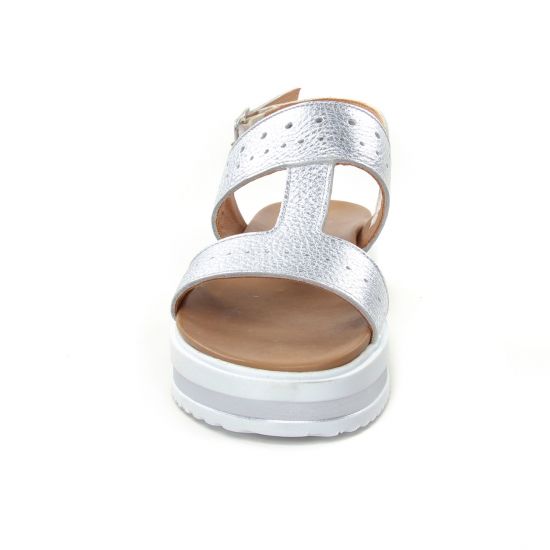 sandales compensées gris argent mode femme printemps été - Photo Produit 6