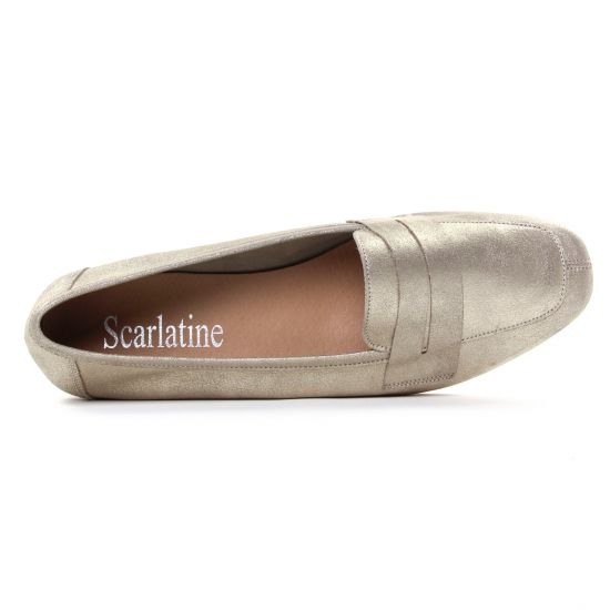mocassins beige doré mode femme printemps été - Photo Produit 4