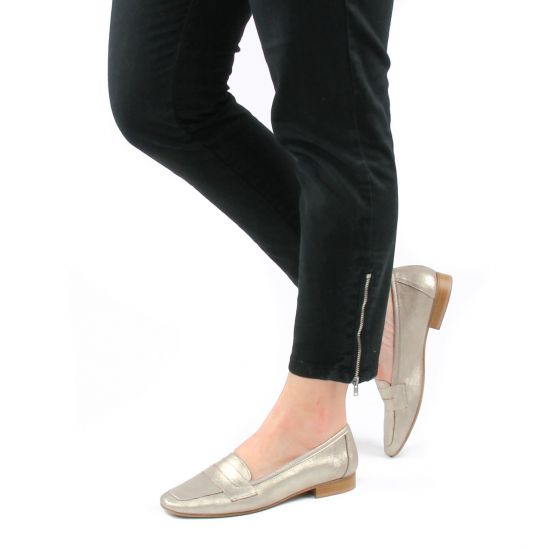 mocassins beige doré mode femme printemps été - Photo Produit 8