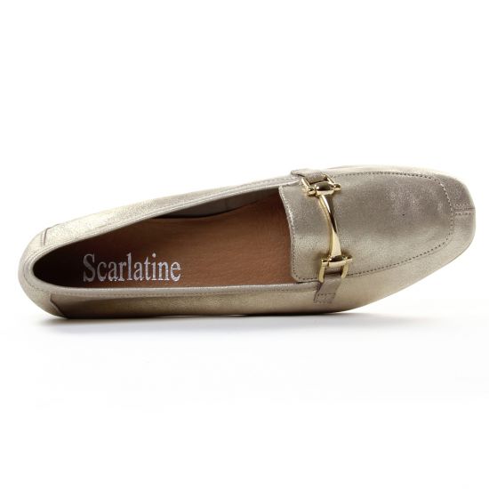 mocassins beige doré mode femme printemps été - Photo Produit 4