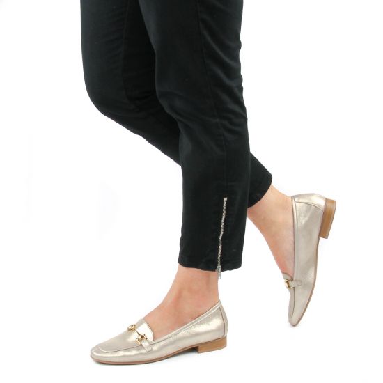 mocassins beige doré mode femme printemps été - Photo Produit 8