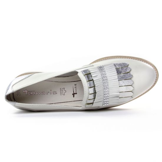Mocassins Slippers blanc mode femme printemps été - Photo Produit 4