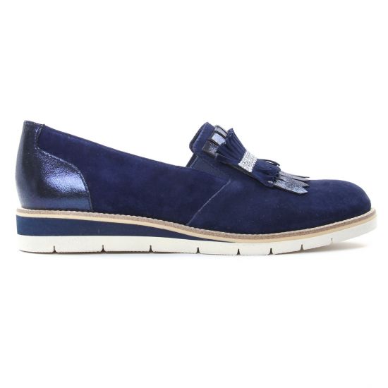 Mocassins Slippers bleu velours mode femme printemps été - Photo Produit 2