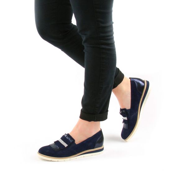 Mocassins Slippers bleu velours mode femme printemps été - Photo Produit 8