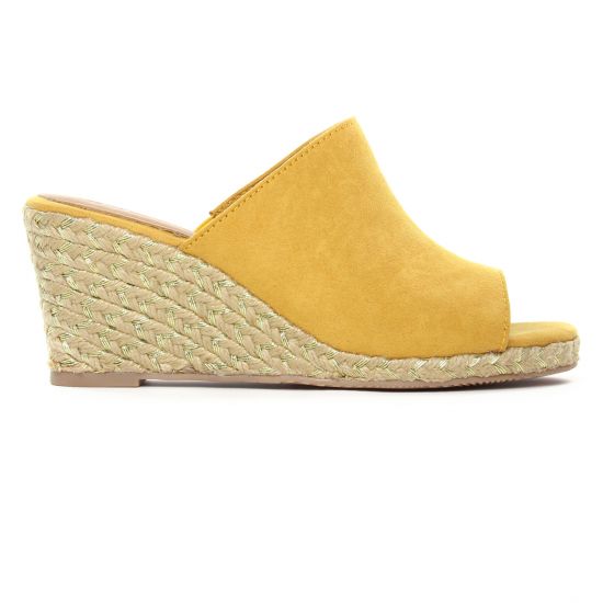 espadrilles compensées jaune mode femme printemps été - Photo Produit 2