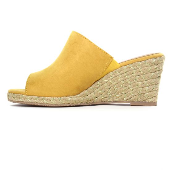 espadrilles compensées jaune mode femme printemps été - Photo Produit 3