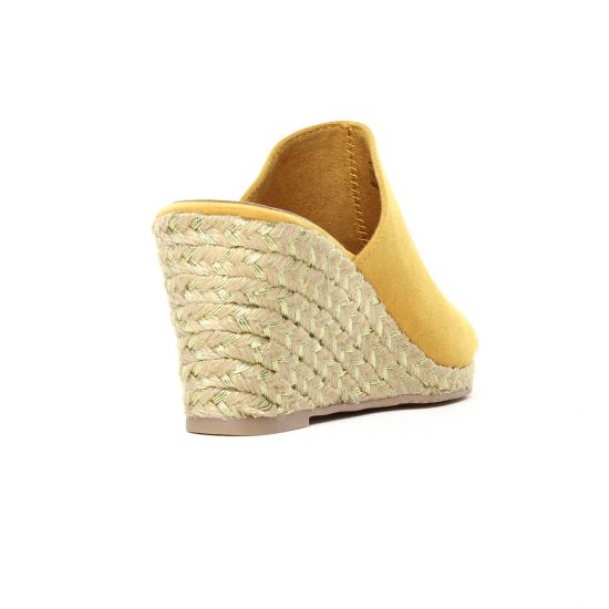 espadrilles compensées jaune mode femme printemps été - Photo Produit 7
