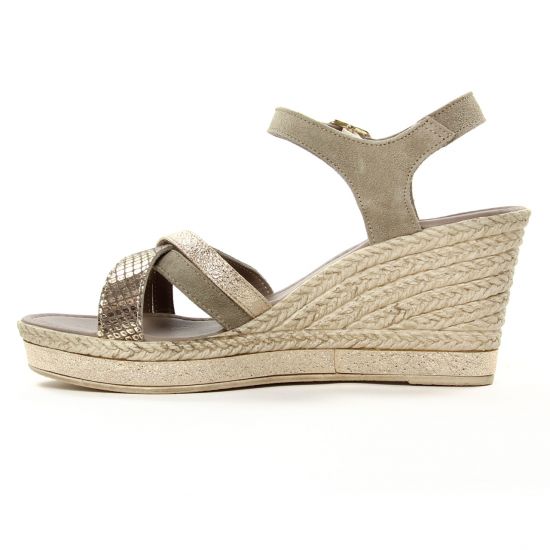 nu-pieds compensés beige doré mode femme printemps été - Photo Produit 3