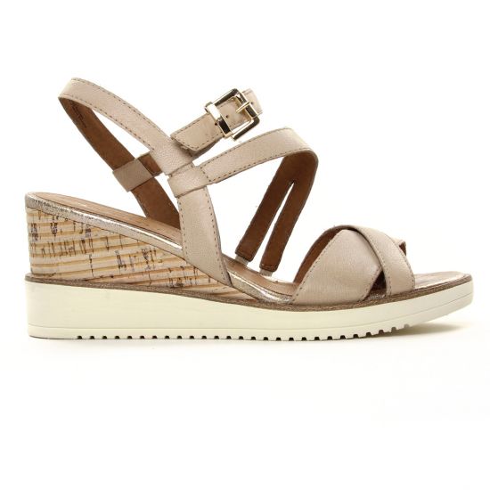 nu-pieds compensés beige mode femme printemps été - Photo Produit 2