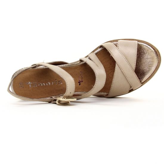 nu-pieds compensés beige mode femme printemps été - Photo Produit 4