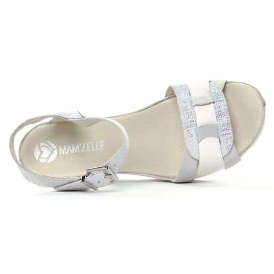 nu-pieds compensés blanc argent mode femme printemps été - Photo Produit 4