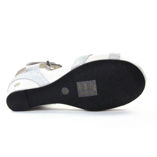 nu-pieds compensés blanc argent mode femme printemps été - Photo Produit 5