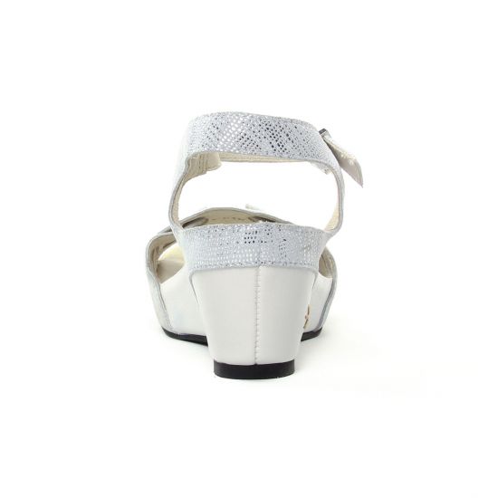 nu-pieds compensés blanc argent mode femme printemps été - Photo Produit 7