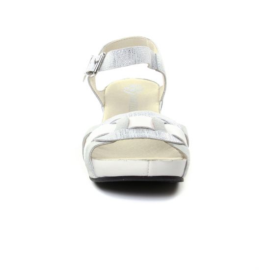 nu-pieds compensés blanc argent mode femme printemps été - Photo Produit 6