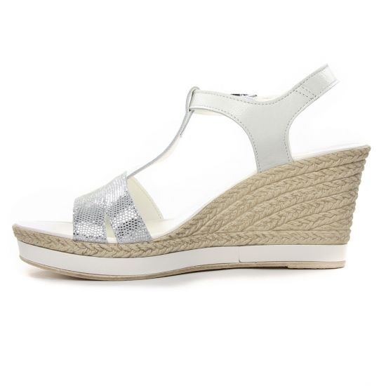 nu-pieds compensés blanc argent mode femme printemps été - Photo Produit 3