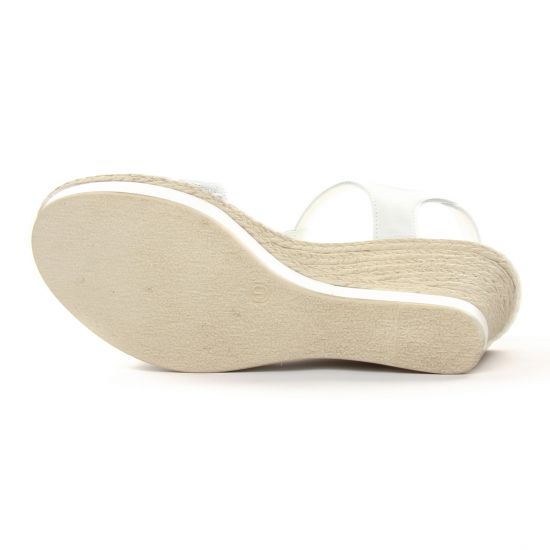 nu-pieds compensés blanc argent mode femme printemps été - Photo Produit 5
