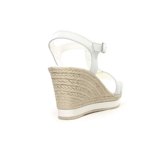 nu-pieds compensés blanc argent mode femme printemps été - Photo Produit 7