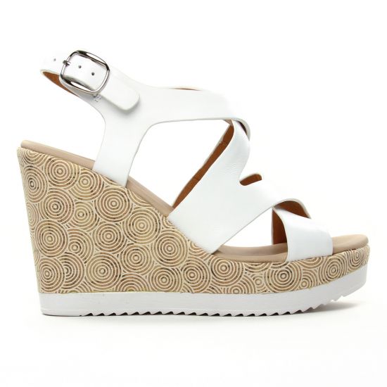 nu-pieds compensés blanc mode femme printemps été - Photo Produit 2