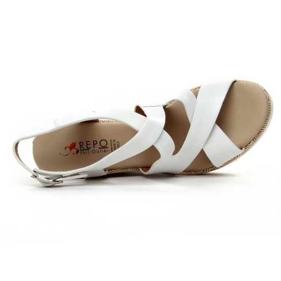 nu-pieds compensés blanc mode femme printemps été - Photo Produit 4